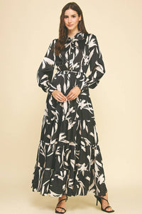 Demi- Print Button Down Maxi Dress