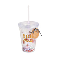 Boo Light-Up Tumbler – Double-Walled Sequin Cup with Lid & Straw
