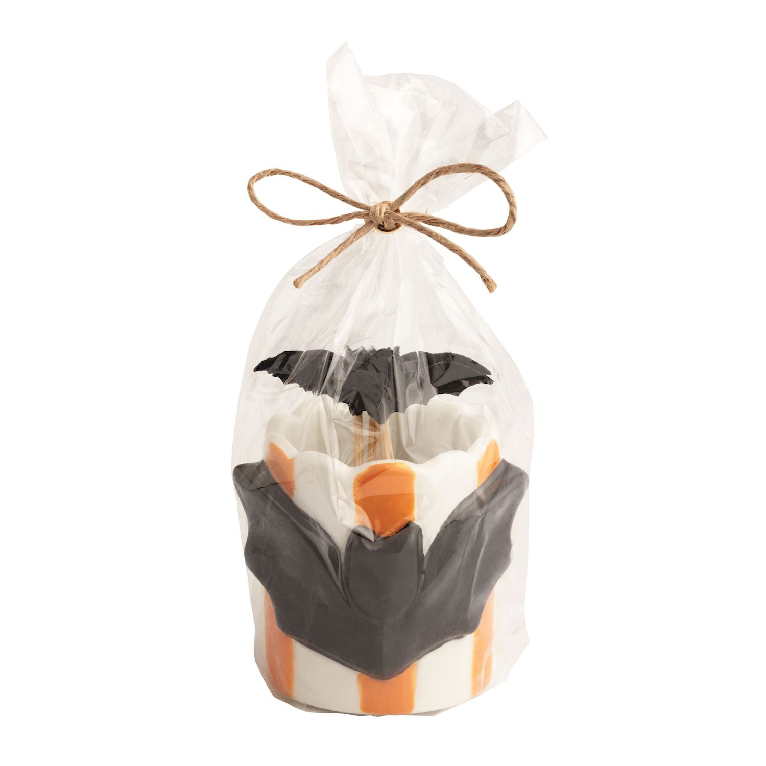 Bat Toothpick Caddy Set – Hand-Painted Halloween Appetizer Holder