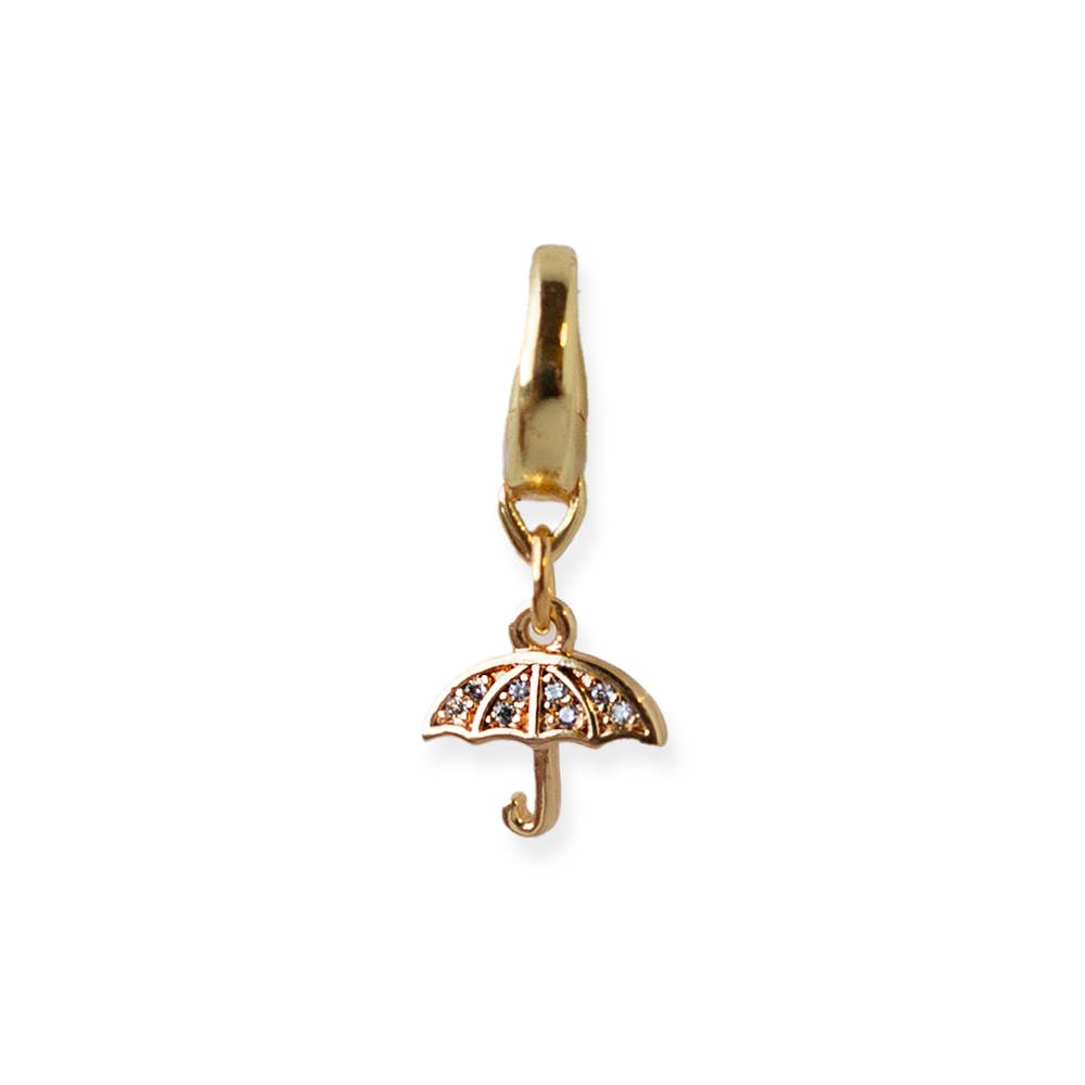 Umbrella Charm, Gold | Charm Bar,  Bag Charm