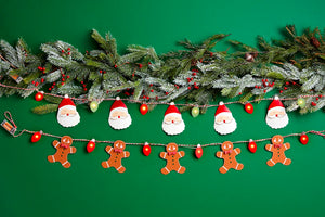 Santa or Gingerbread Light up Christmas Garland