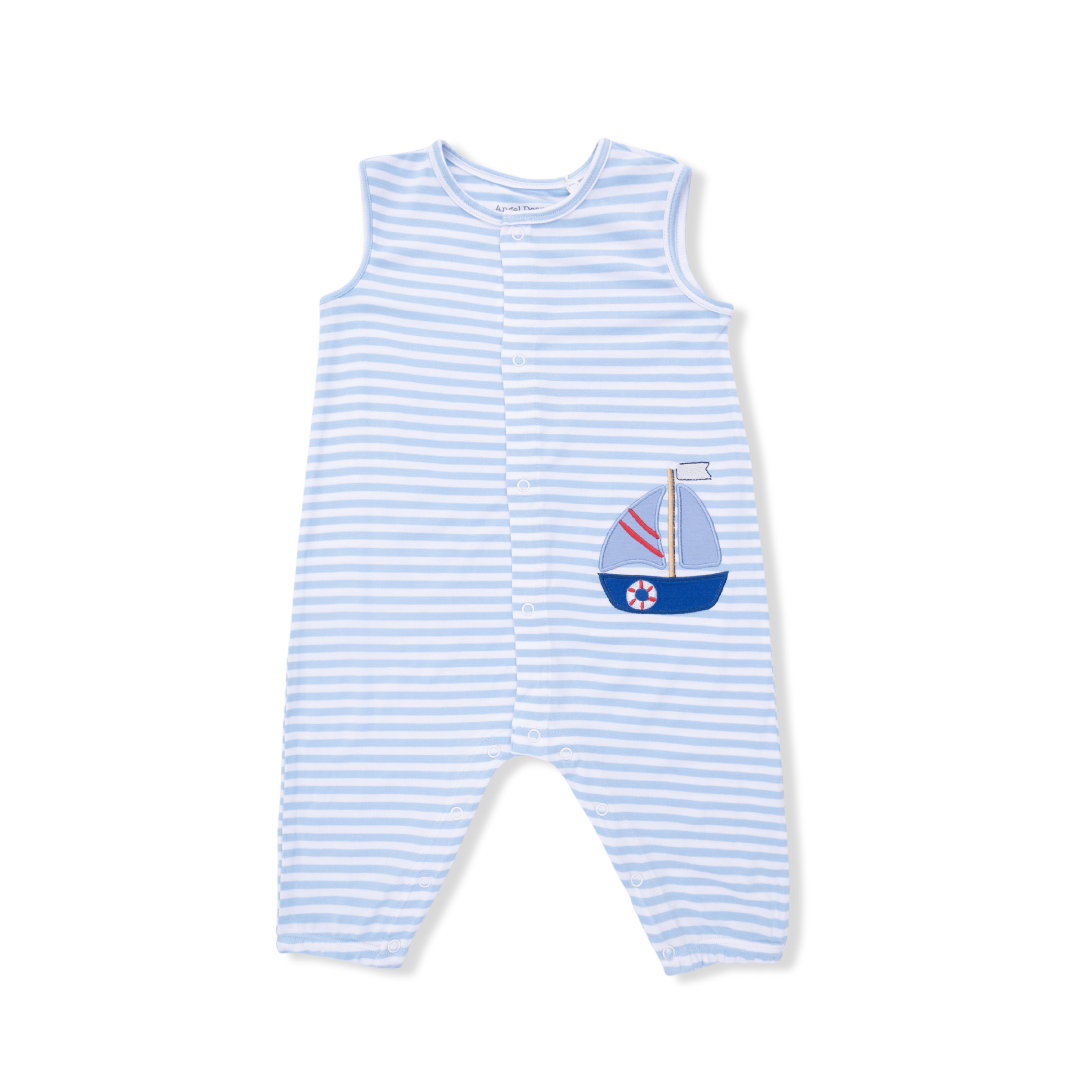 Bubbly Sailboat Stripe - Sleeveless Romper