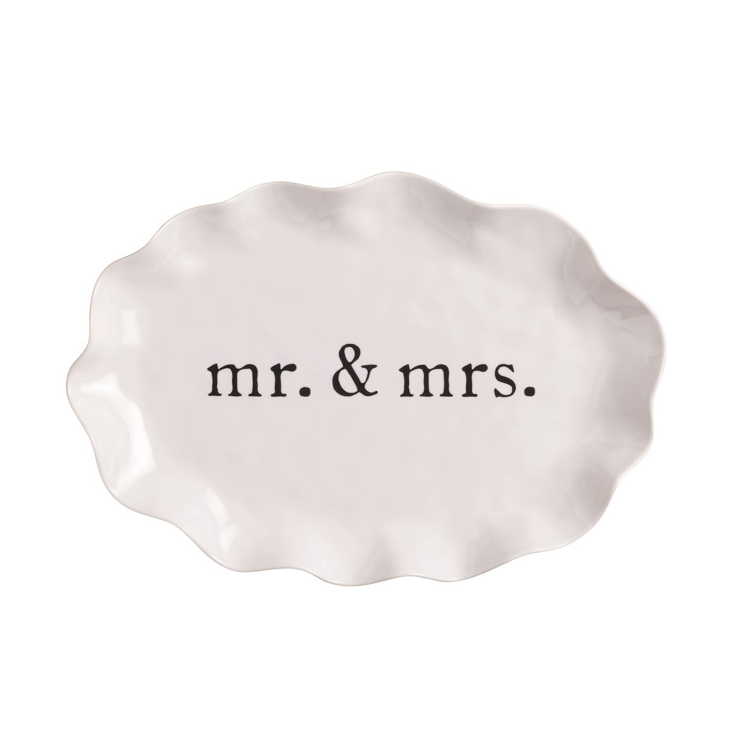 Mr. & Mrs. Melamine Platter – Shatterproof Ruffle Edge Serving Platter