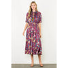 Presley-Smocked Waist Tassel Floral Maxi Dress