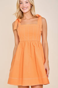 Amanda Tie Strap Babydoll Dress – Spring to Game Day Poplin Charm