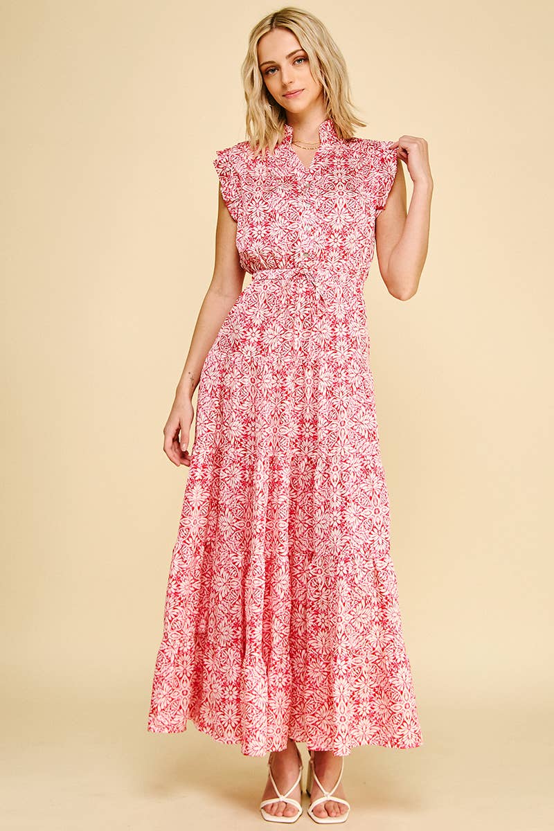 Mariah - Mint Floral Tiered Maxi Dress