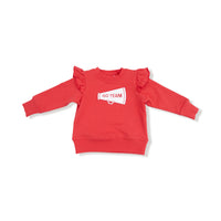 Varsity - Red - Ruffle Megaphone Sweatshirt