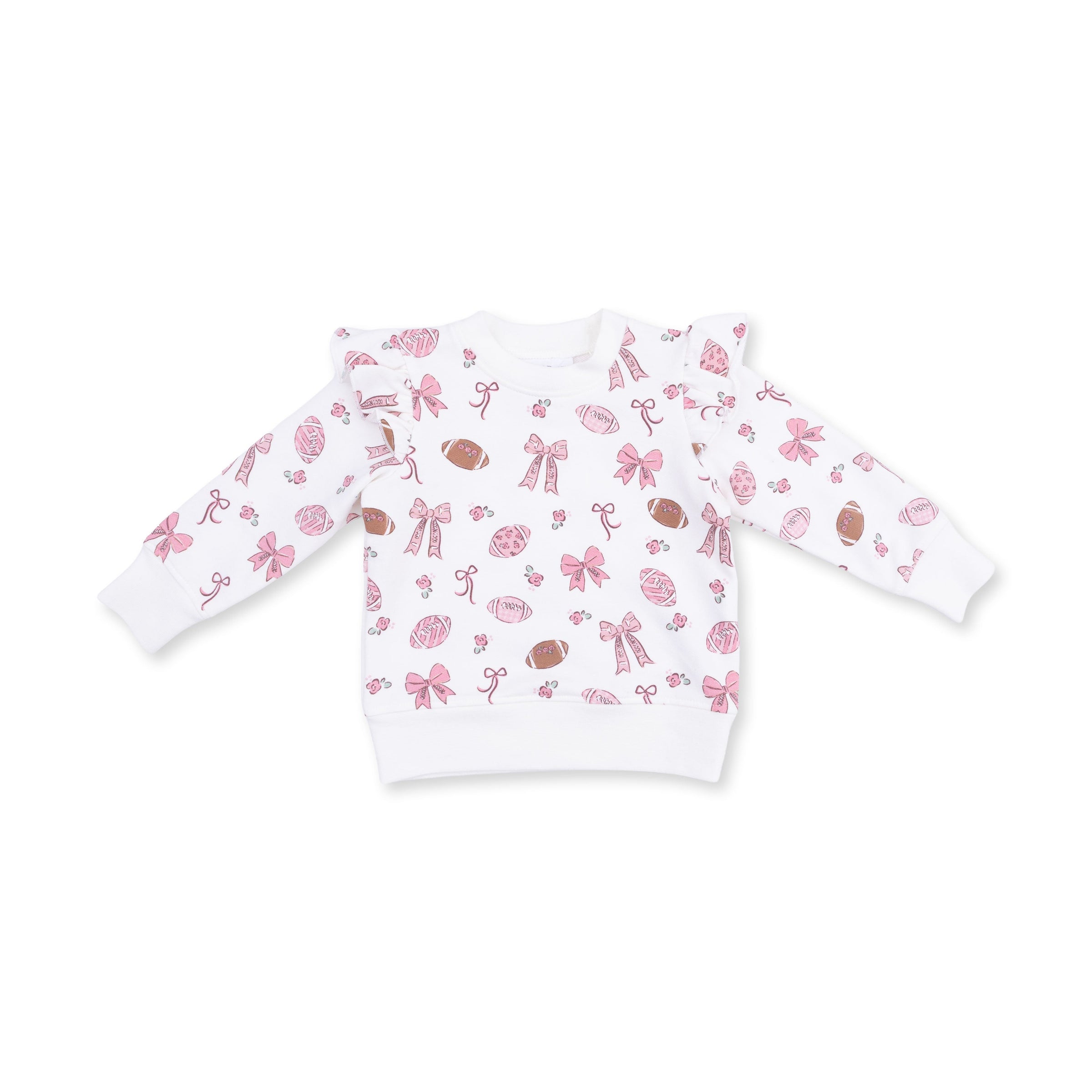 Footballs and Bows - Ruffle Sweatshirt and Fashion Cargo Pants