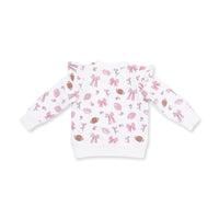 Footballs and Bows - Ruffle Sweatshirt and Fashion Cargo Pants