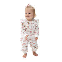 Footballs and Bows - Ruffle Sweatshirt and Fashion Cargo Pants