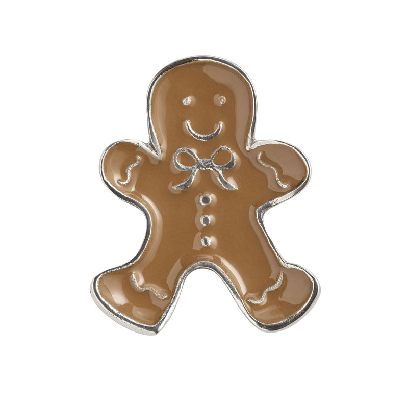 Mud Pie gingerbread man enamel coated metal trinket dish