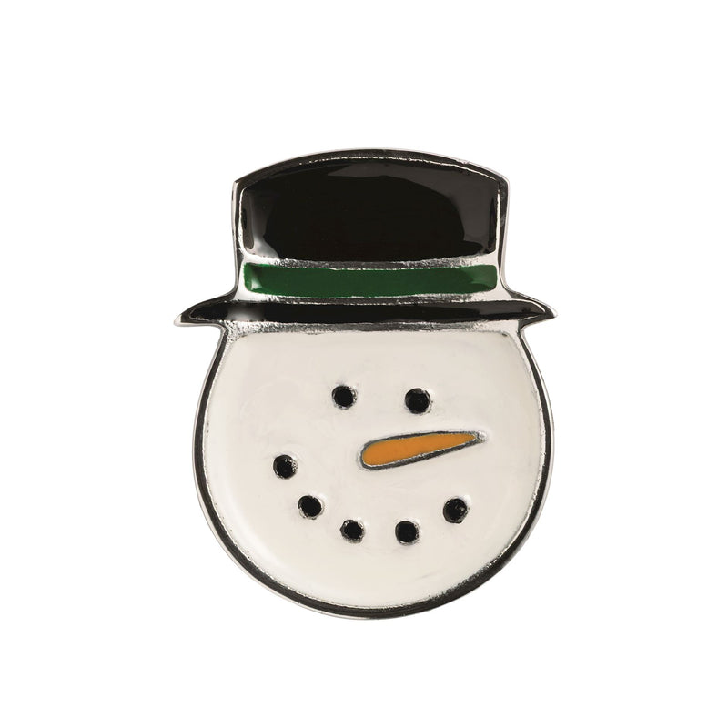 Mud Pie snowman enamel coated metal trinket dish