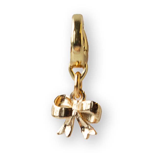 Bow Charm, Gold, Charm Bar | Charm Necklace, Bag Charm