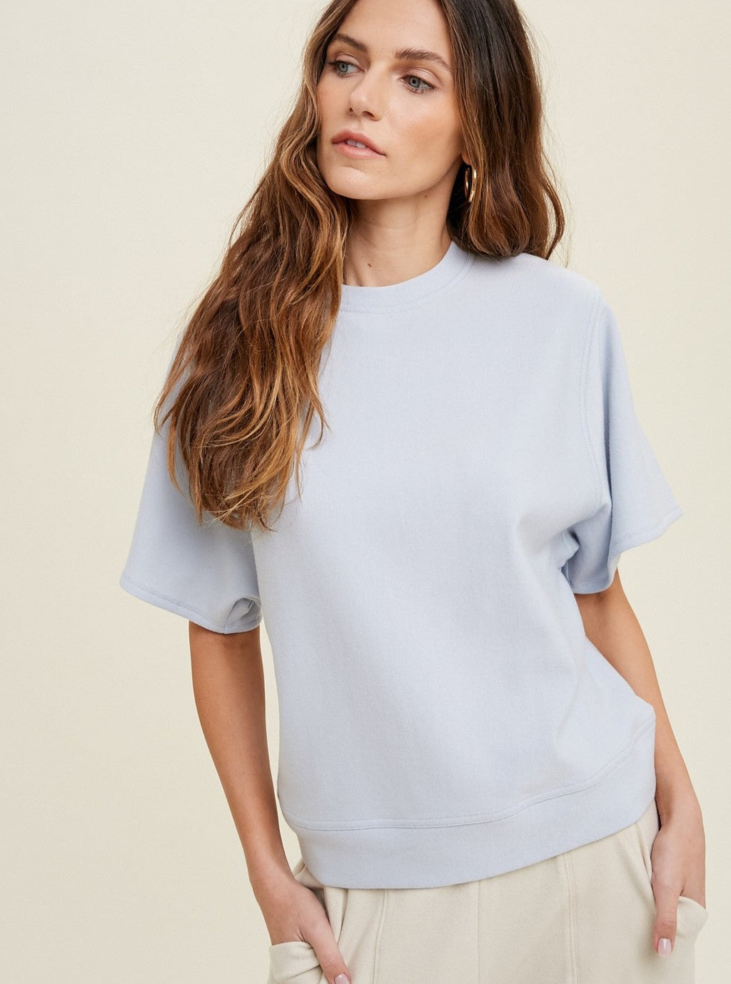 White Lightweight French Terry Top