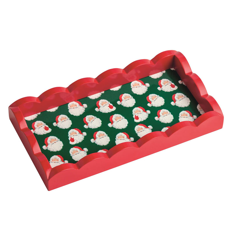 Mud Pie Santa lacquered wood scallop trinket tray