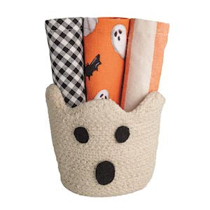 Halloween Gift Set - Ghost Towel Basket with 3 Tea Towels
