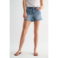 HIGH-RISE SHORTS DISTRESSED DENIM