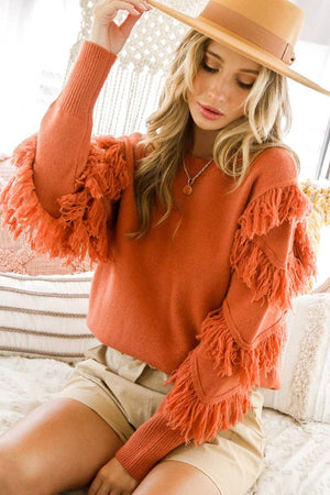 Mandy Frill Sleeve Sweater