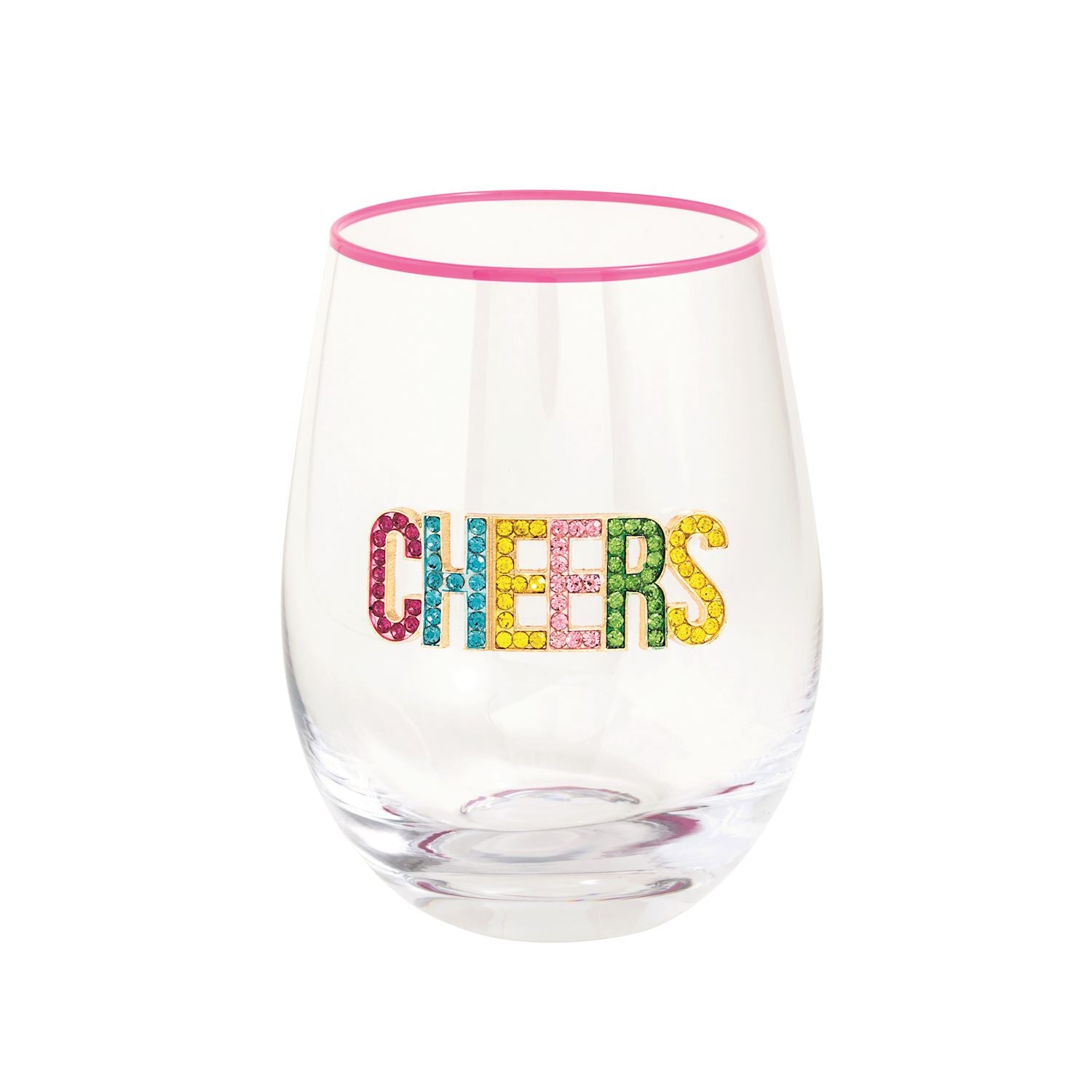 Cheers Beaded Birthday Wine Glass