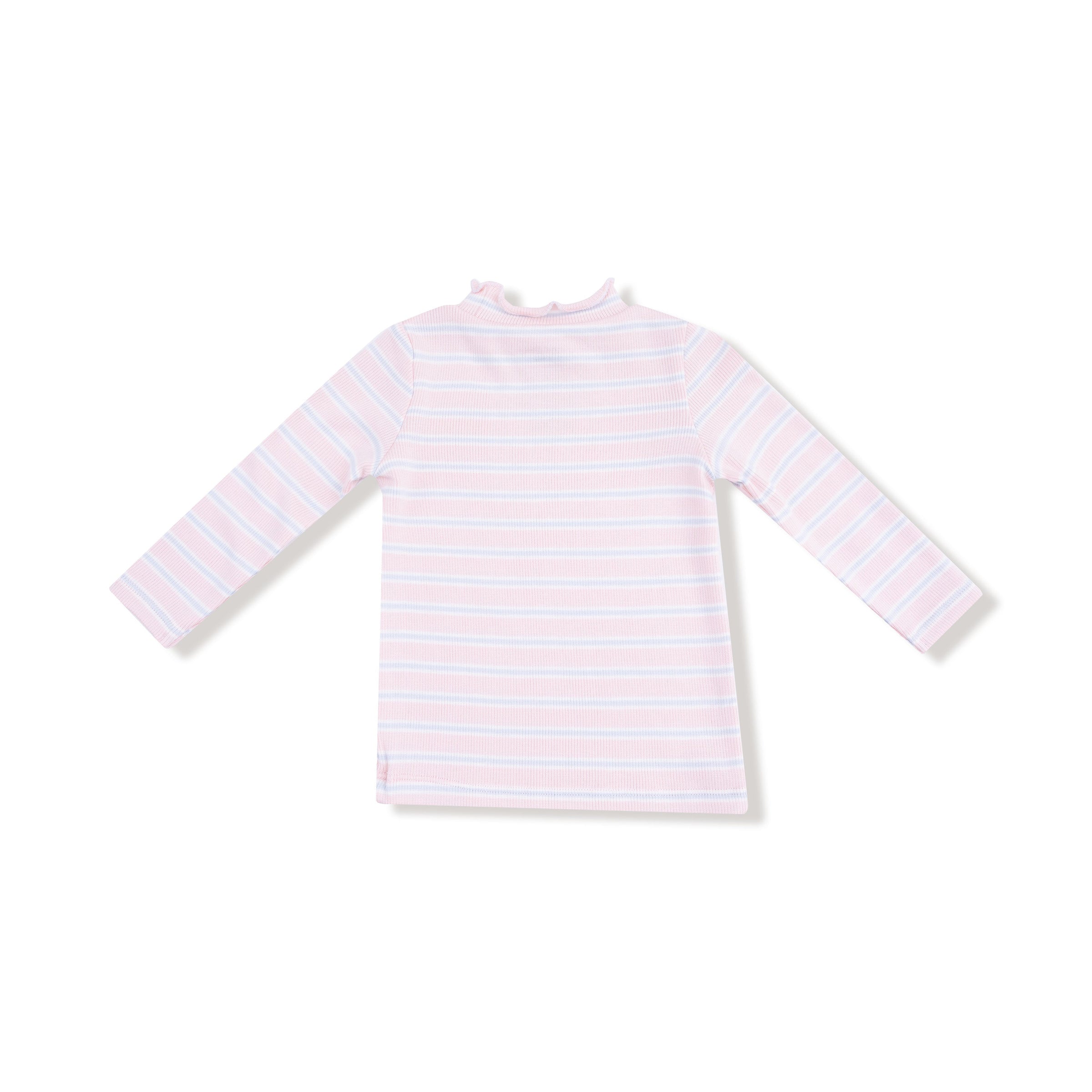 Multi Stripe - Pink - Long Sleeve Mock Turtleneck