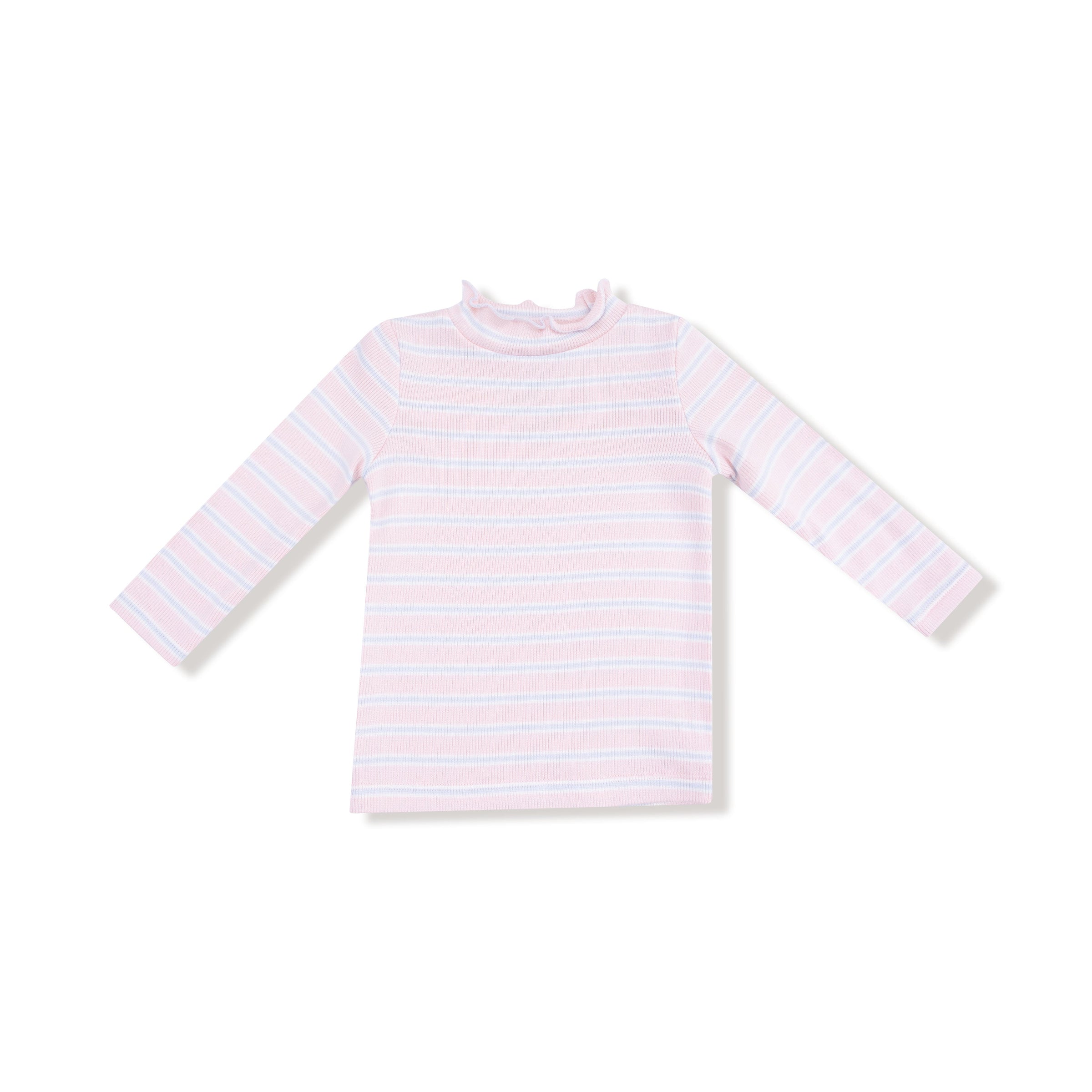 Multi Stripe - Pink - Long Sleeve Mock Turtleneck