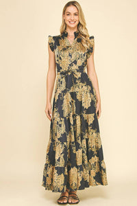 Roxanne - Floral Print Tiered Maxi Dress