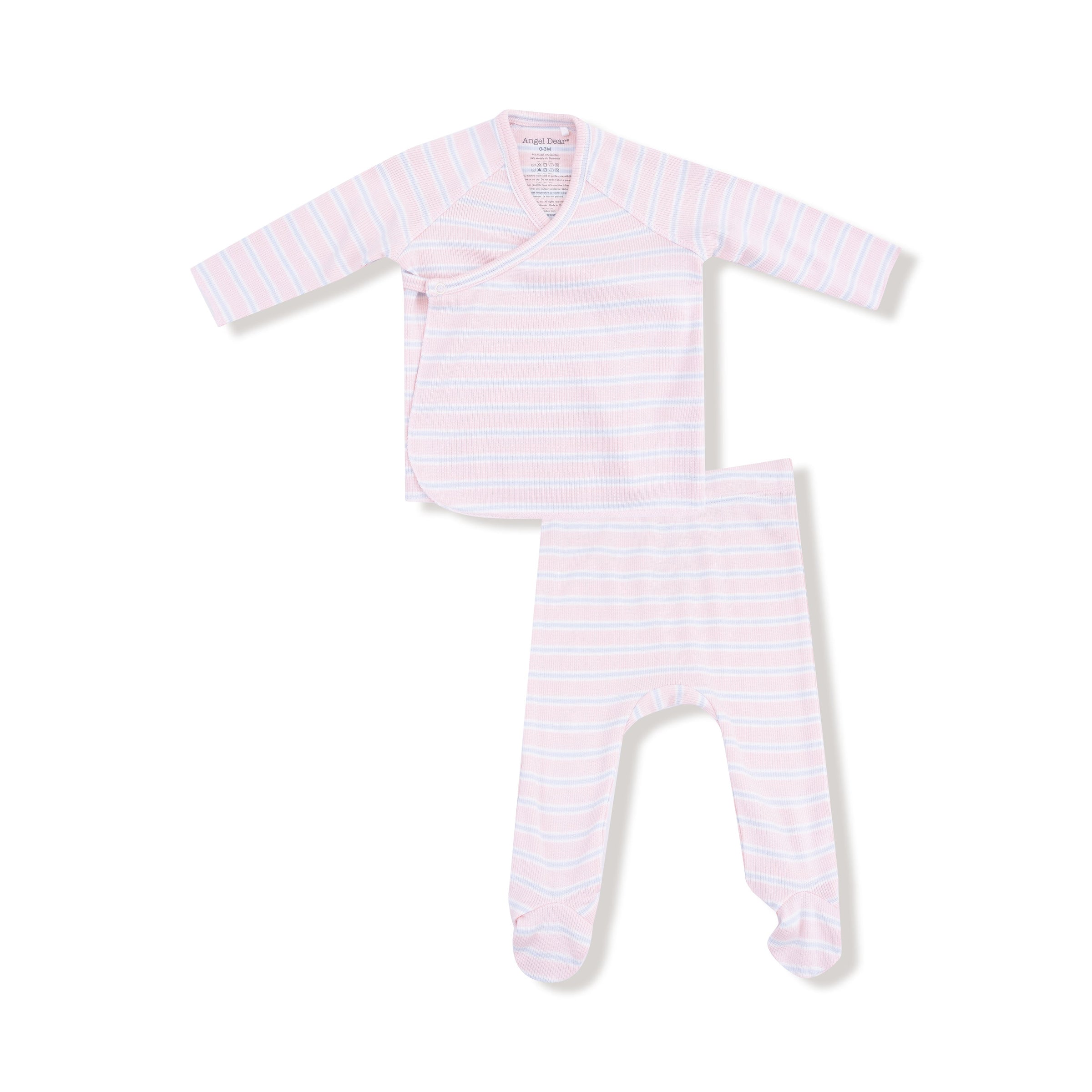 Multi Stripe - Pink - Kimono & Footed Pant