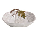 White Pumpkin Bowl – Hand-Painted Stoneware with Reactive Glaze
