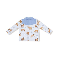 Horses - Blue - Cowboy Button Down and Pant