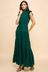 Satin Tiered Maxi Dress