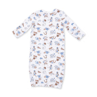 Football Nursery - Lap Shoulder Gown and Knotted Hat