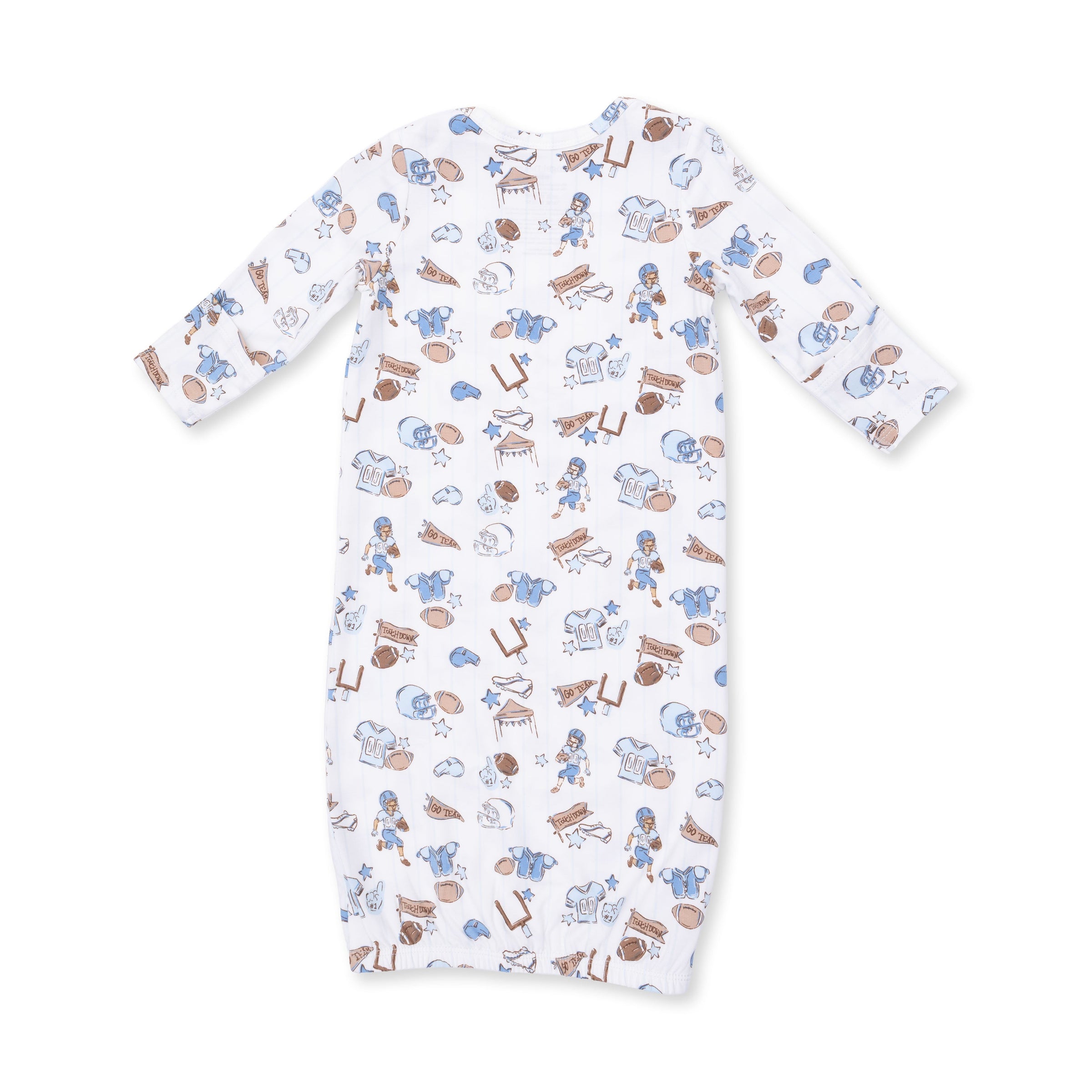 Football Nursery - Lap Shoulder Gown and Knotted Hat