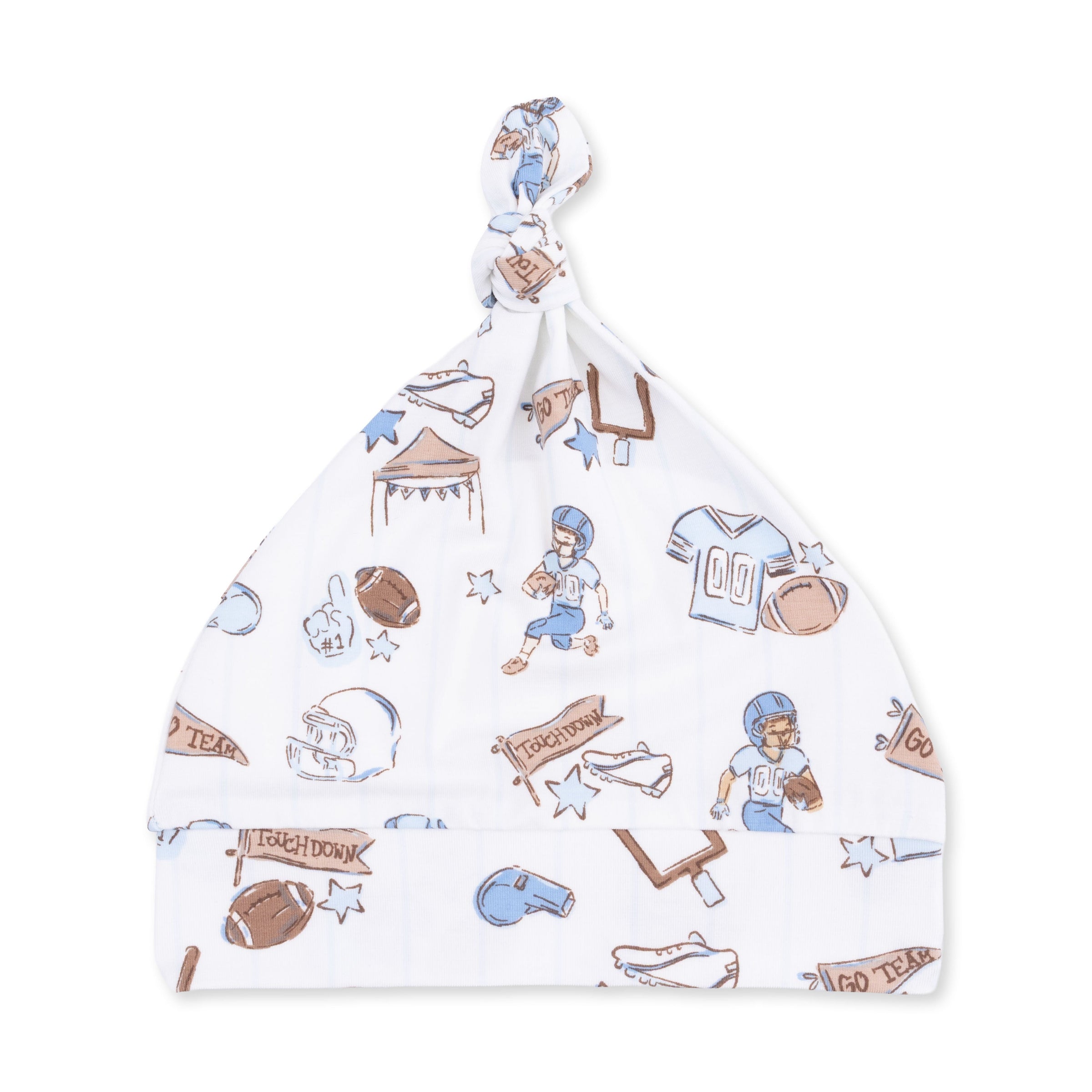 Football Nursery - Lap Shoulder Gown and Knotted Hat