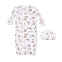 Cowboy Nursery - Lap Shoulder Gown & Beanie Hat