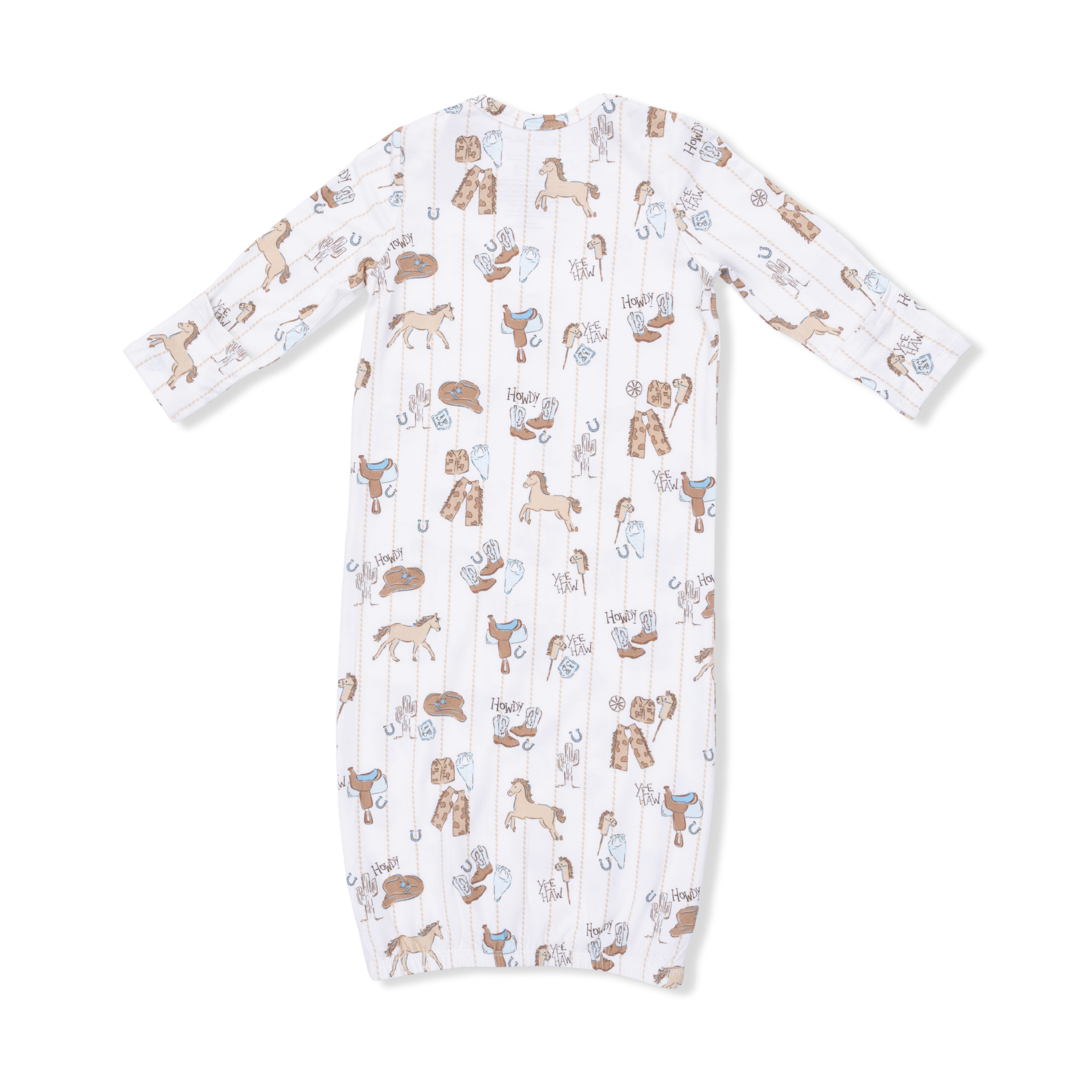 Cowboy Nursery - Lap Shoulder Gown & Beanie Hat