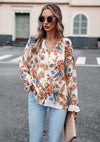 Floral Button Down Long Sleeve Blouse