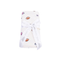 Footballs and Bows - Swaddle Blanket