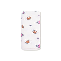 Footballs and Bows - Swaddle Blanket