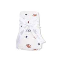 Footballs and Stars - Swaddle Blanket