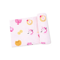 Hanukkah - Pink - Swaddle Blanket