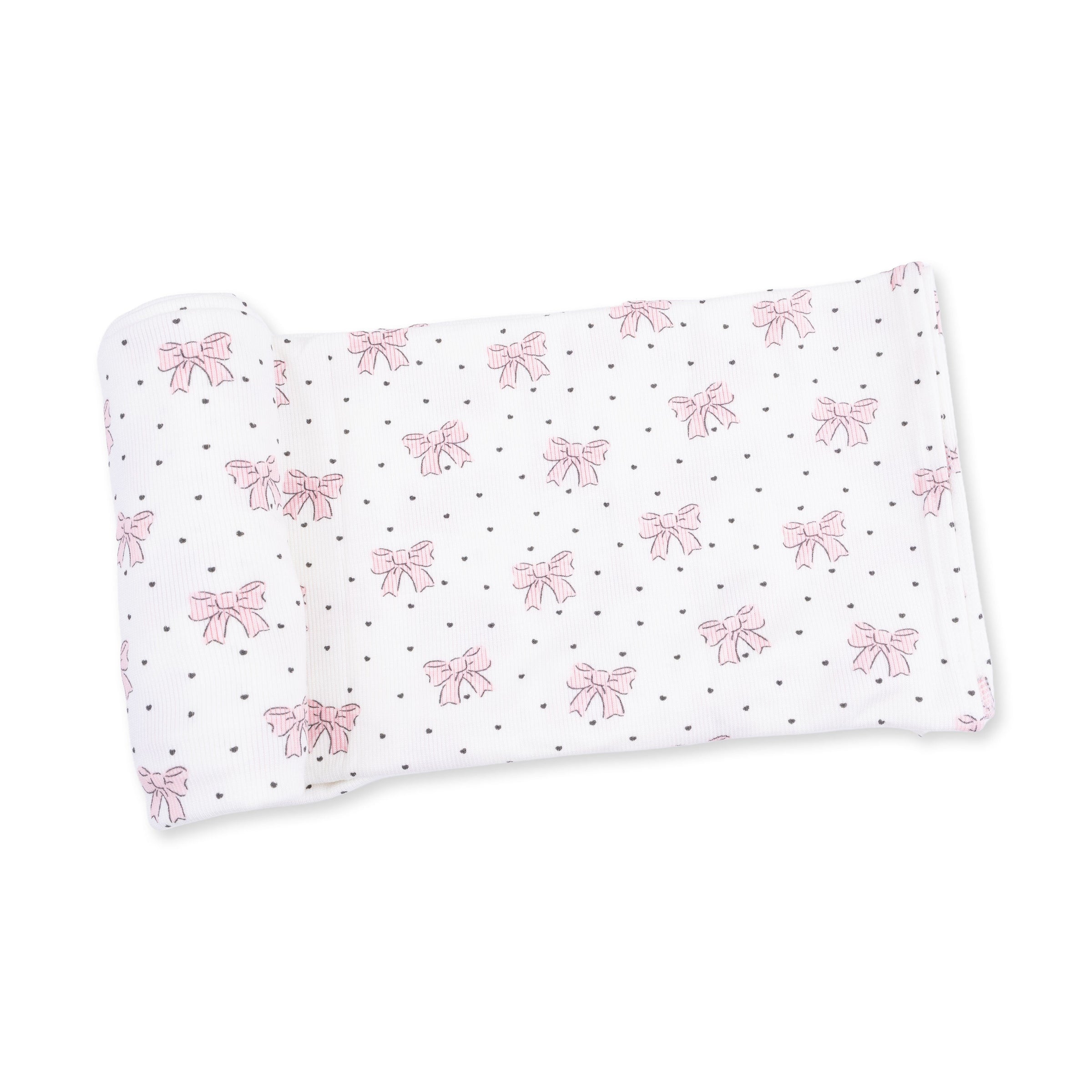 Bows and Hearts - Swaddle Blanket