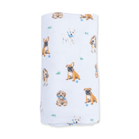 Bestie Dogs Blue - Swaddle Blanket
