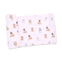 Bestie Dogs Pink - Swaddle Blanket