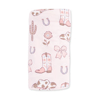 Cowgirl Boots and Bows - Swaddle Blanket