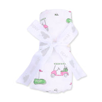 Golf Carts Pink - Swaddle Blanket