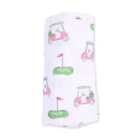 Golf Carts Pink - Swaddle Blanket