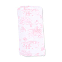 Golf Toile Pink - Swaddle Blanket