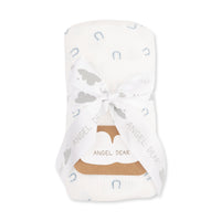 Little Horseshoes Blue - Swaddle Blanket