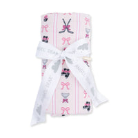 Megan's Bowtiful Hockey Stripe - Swaddle Blanket