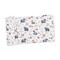 Southern Woodland Animals Green - Swaddle Blanket